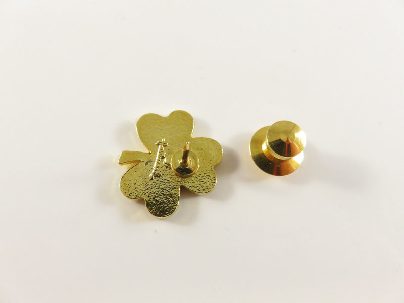 Vintage Hallmark Shamrock Pin | Green Enamel | Irish Clover