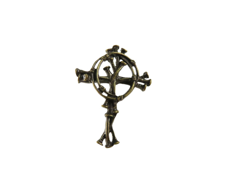 Vintage Bronze Crucifixion Pin | Nail Design | Religious Art