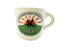 Vintage 1980s Boy Scouts of America Camp Coffee Mug Cream Ceramic Made in USA BSA Scout Raven Knob Reservation