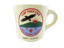 Vintage 1980s Boy Scouts of America Camp Raven Knob Ceramic Coffee Mug Made in USA BSA Old Hickory Council Staff Leader