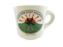 Vintage 1980 Boy Scouts of America BSA Camp Coffee Mug Cream Ceramic Made in USA Raven Knob Scout Reservation Old