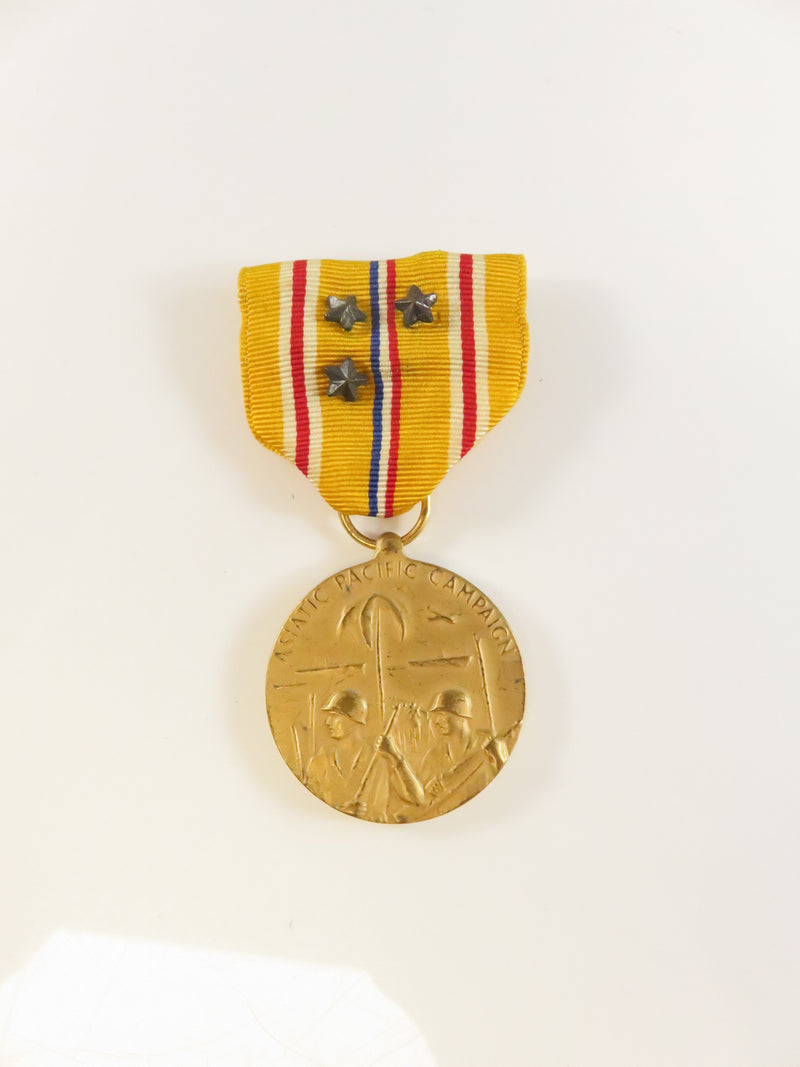 WWII Asiatic-Pacific Campaign Medal | 3 Battle Stars | Vintage