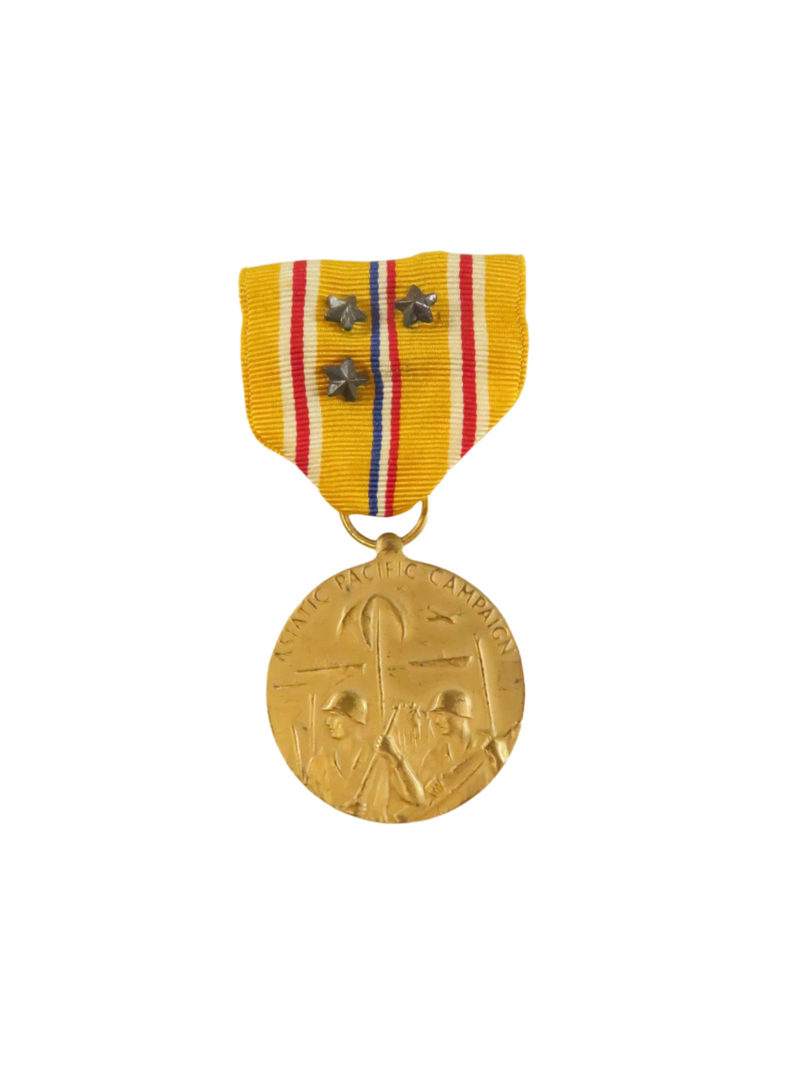 WWII Asiatic-Pacific Campaign Medal | 3 Battle Stars | Vintage