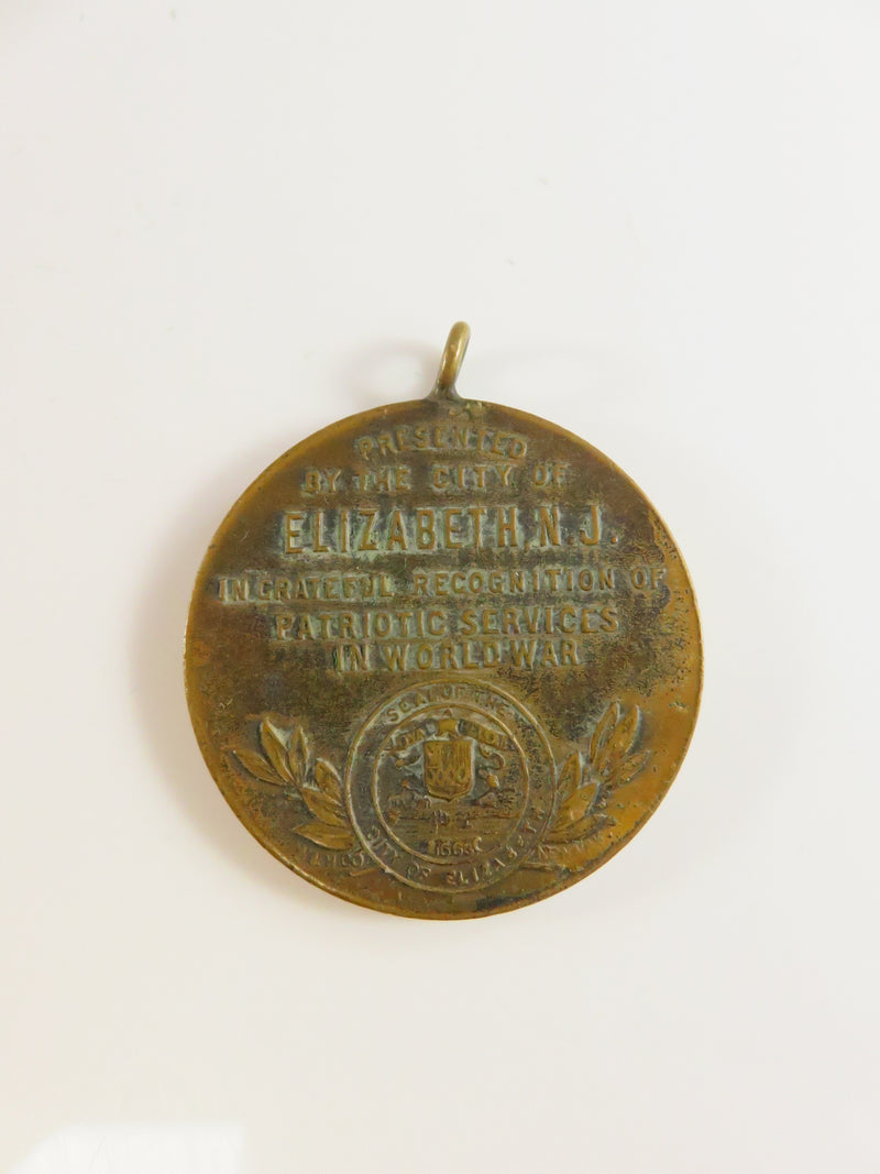 WWI "They Did Not Pass" Medal | City of Elizabeth, NJ | Whitehead & Hoag | Amtique