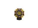 Vintage VFW 10-Year Membership Pin | Gold Tone, Red Enamel, US Veteran — Gold, Enamel — front view