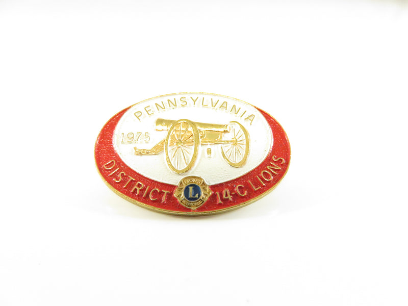 Vintage 1975 PA Lions Club Pin | Cannon, District 14-C | Patriotic