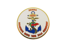 Vintage Shriners Zembo 2000 Pin | Soaring Into 21st Century | Anchor & Dove Design — Gold, Enamel — front view