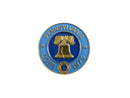 Vintage 1975 PA Lions Club Pin | Liberty Bell, Philadelphia — Gold, Enamel — front view