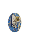 Vintage New Windsor Lions Club Pin | Rocket, "22W" | Maryland MD — Gold — front view