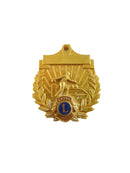 Vintage Lions Club Bowling Medal | Missing Pin, Damaged, For Parts/Repair — front view