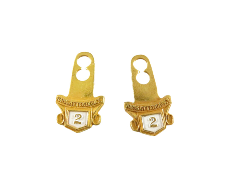 Vintage Lions Club 100% Attendance Hangers | 2-Year Award, Set of 2