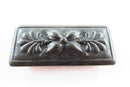 Victorian Belt Buckle Half Black Material Brass Back — front view
