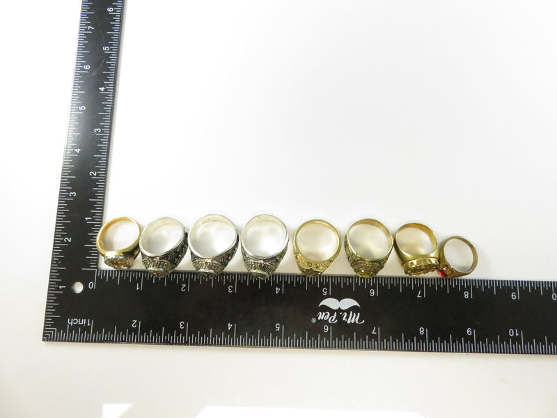Vintage Men's Ring Lot, 8 Assorted Rings, Restoration, Repurpose, Costume Jewelry