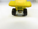 Vintage Hot Wheels 1980s Workhorses CAT Dump Truck Yellow Caterpillar 777 Pivoting Bed Hong Kong 1/64 Mattel Series