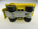 Vintage Hot Wheels 1980s Workhorses CAT Dump Truck Yellow Caterpillar 777 Pivoting Bed Hong Kong 1/64 Mattel Series