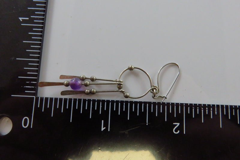 Sterling Dangle Earrings with Amethyst Balls for Repair