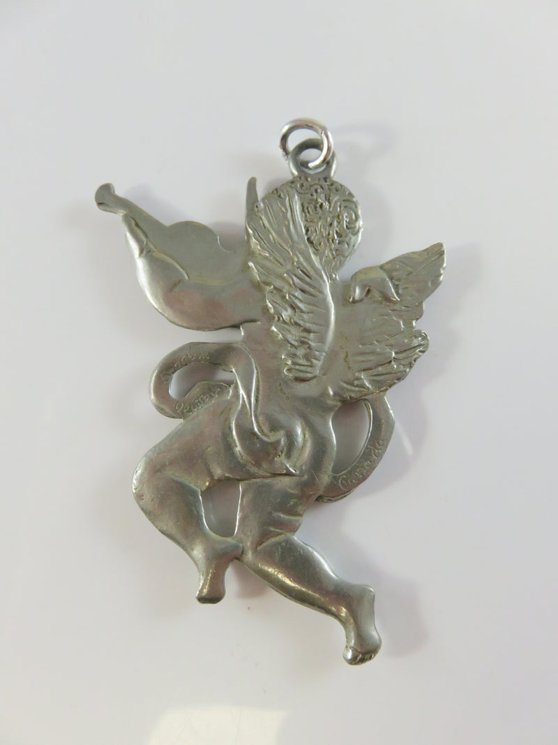 Vintage Seagull Pewter Angel Cherub with Violin Christmas Ornament, Canada