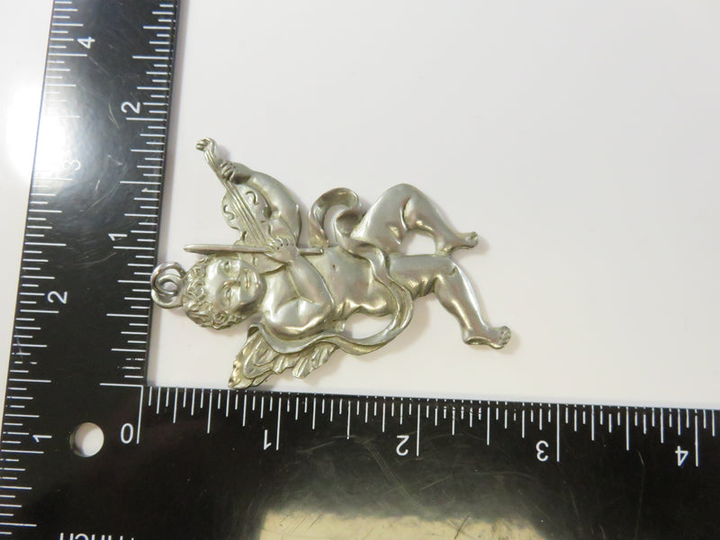 Vintage Seagull Pewter Angel Cherub with Violin Christmas Ornament, Canada