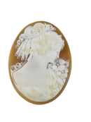 Carved cameo loose shell with high relief profile