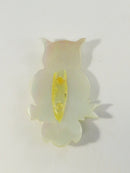 Vintage Mother-of-Pearl Owl Brooch For Repurpose Mid-20th Carved Brooch Findings Mother-of-Pearl Century Pin Stylized
