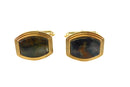Vintage Krementz Gilt Hardstone Cufflink Set Bullet Back — Jewelry & Watches:Men's Jewelry:Cufflinks • Gold — front view