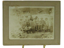 Antique photograph of quarry laborers on cardstock mount