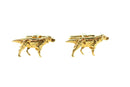 Vintage Hickok Pointer Dog Cufflink Set Bullet Back — Jewelry & Watches:Men's Jewelry:Cufflinks • Gold — front view
