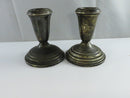Vintage Duchess Sterling Silver Candlesticks Pair Pattern Weighted Candle Holders Antique Trumpet Rim Multi-tiered Base