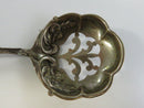 Antique Sterling Silver Bonbon Spoon Art Nouveau Design Tomato Server Pierced Berry Ornate Scalloped Edge Die-Cut