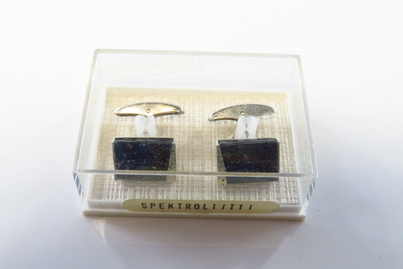Vintage Juha Koskela Handmade Sterling Cufflink Set Spektroli Spectrolite