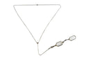Art Deco 25" Sterling Lariat Necklace with Antique Folding Lorgnette Spectacles — Sterling Silver, Silver — front view
