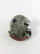 New England Patriots helmet lapel pin angled view