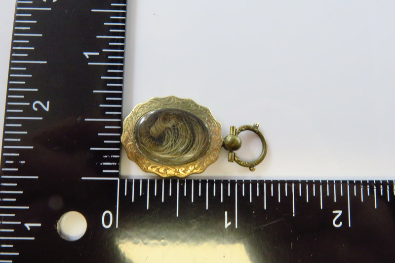 Antique Victorian Gold Plated Mourning Hair Pendant Pocket Watch FOB