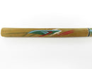 Vintage Japanese Shirasaya Mini Katana Letter Opener Bamboo Wood Handle Hand-Painted Dragon Motif Stainless Steel Blade