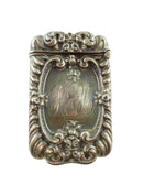 Antique Repousse Sterling Silver Match Safe 2 5/8 x 1 5/8 — Sterling Silver, Silver — front view