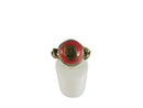 Twisted Metal Red Stone Ring, Size 8, Artisan Style, Unisex Vintage Ring — front view