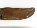 Ward's Master Quality Vintage Hunting Knife with Sheath Western Cutlery Fixed Blade Leather Split Double-Tang Mid-1930s