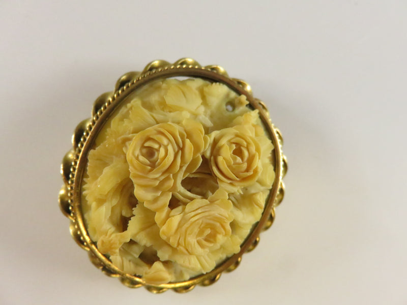 Vintage Celluloid Brooch/Pendant, 1940s, For Repair/Parts, Damaged