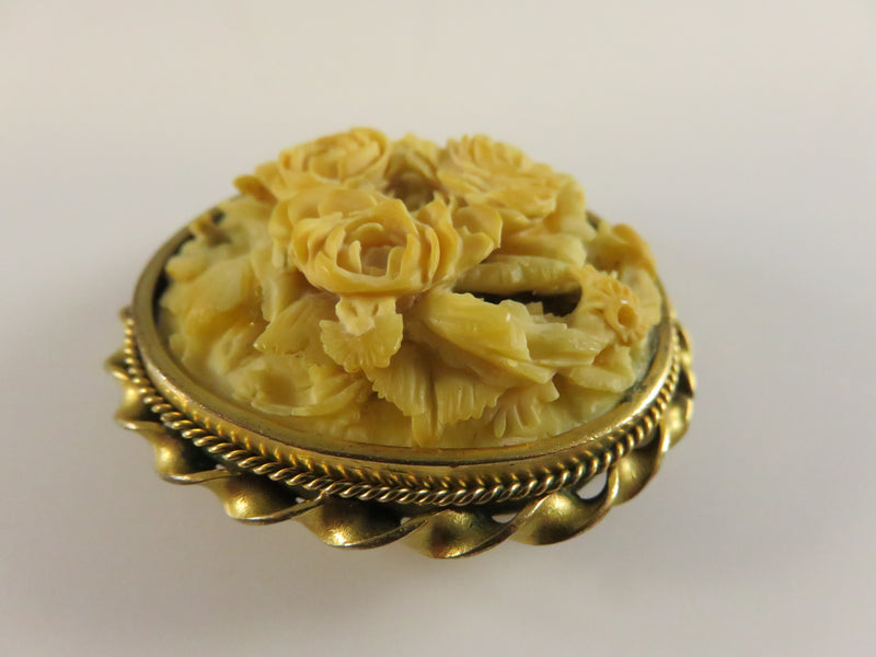 Vintage Celluloid Brooch/Pendant, 1940s, For Repair/Parts, Damaged