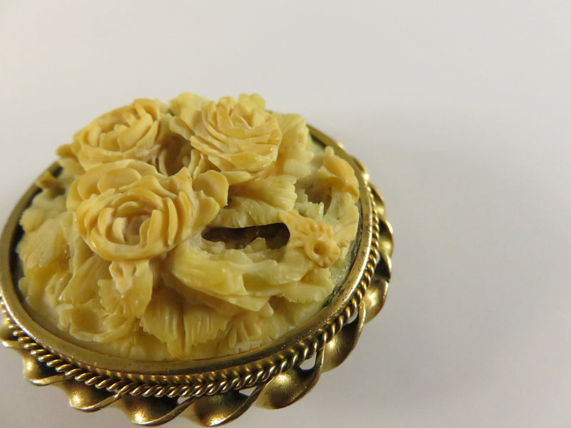 Vintage Celluloid Brooch/Pendant, 1940s, For Repair/Parts, Damaged