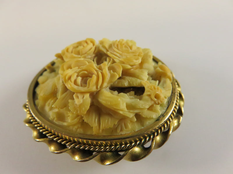 Vintage Celluloid Brooch/Pendant, 1940s, For Repair/Parts, Damaged