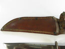 Western Cutlery Boulder Colo. Vintage Fixed Blade Knife with Sheath L48 Pattern Clip-Point Blade Double Split-Tang