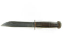 Western Cutlery Boulder Colo. Vintage Fixed Blade Knife with Sheath L48 Pattern Clip-Point Blade Double Split-Tang