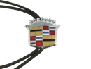 Custom Cadillac Car Emblem Western Bolo Tie Vintage Crest Crown Handcrafted Neckwear Shield Enamel Automotive Chrome