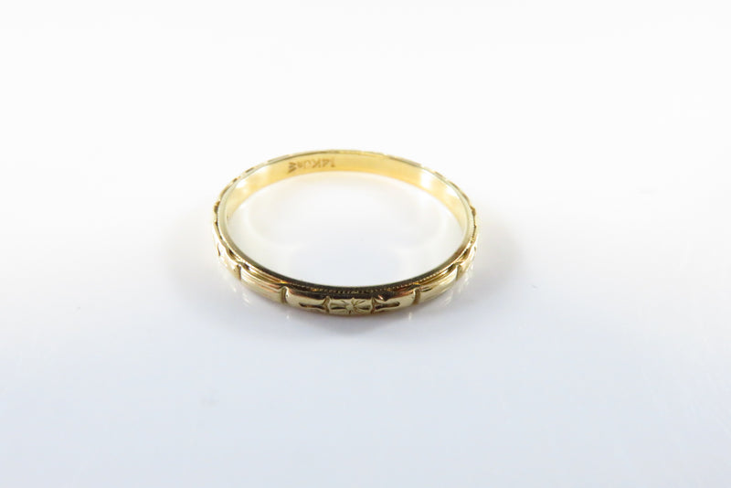 Antique 14K Yellow Gold Wedding Band J.R. Wood & Sons Company (ArtCarved) Size 6