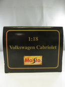 Maisto Special Edition 1951 Volkswagen Cabriolet 1:18 Diecast Model Excellent Display Condition Stored in Box 1:18 Car