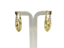 Gold Vermeil Puffy Ribbed Earrings, Sterling Silver, 1" Drop, Vintage Style — Gold, Sterling Silver — front view