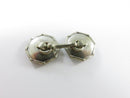 Art Deco Tuxedo Cufflink Shirt Stud Set with Mother of Pearl cufflinks octagonal white base metal chain-link vintage