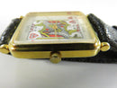 Ronica Jack of Hearts Quartz Watch for Parts or Repair Rectangular Gold-tone Case Hong Kong Dial Vintage Movement