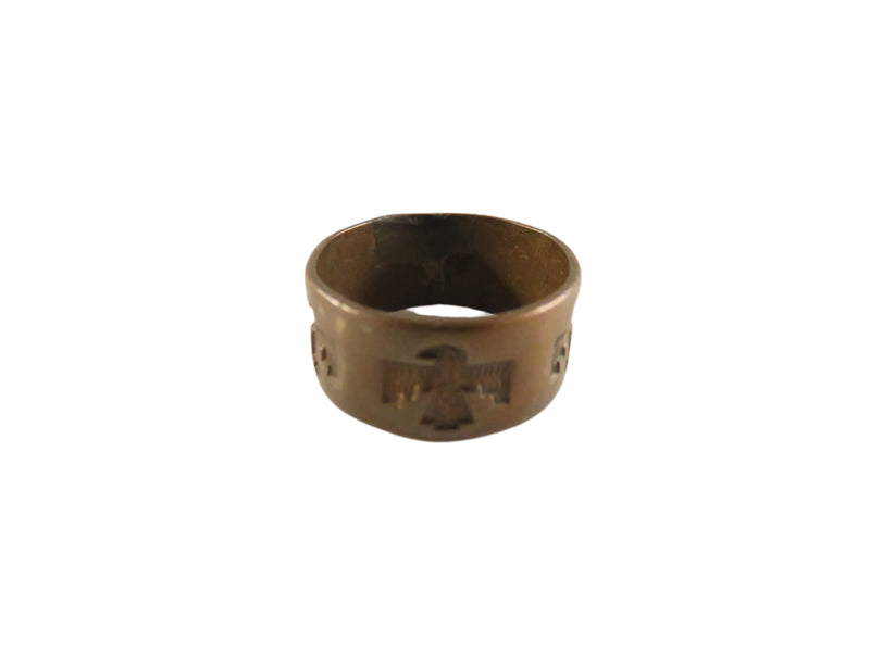 Vintage Bell Trading Post Copper Thunderbird Ring, Navajo Artisan, Size 8.5